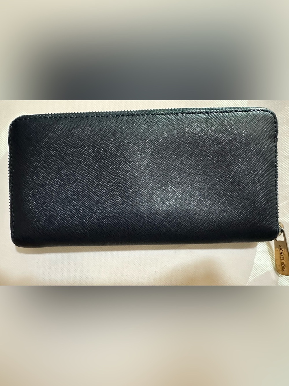 Michael Kors Black Saffiano Zip Around Wallet with Gold Logo - Picture 5 of 7